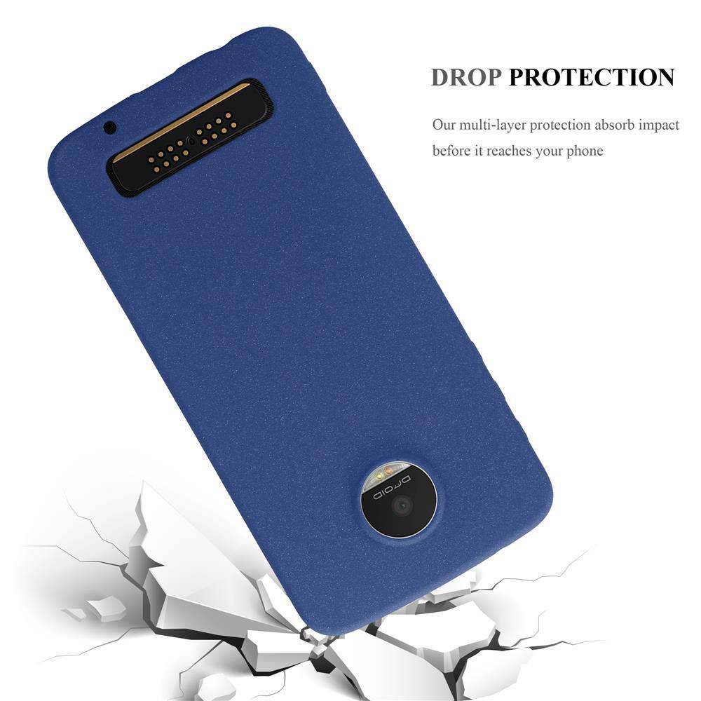 Cadorabo Schutzhülle für Motorola MOTO Z PLAY Hülle in Blau Handyhülle TPU Etui Cover Case