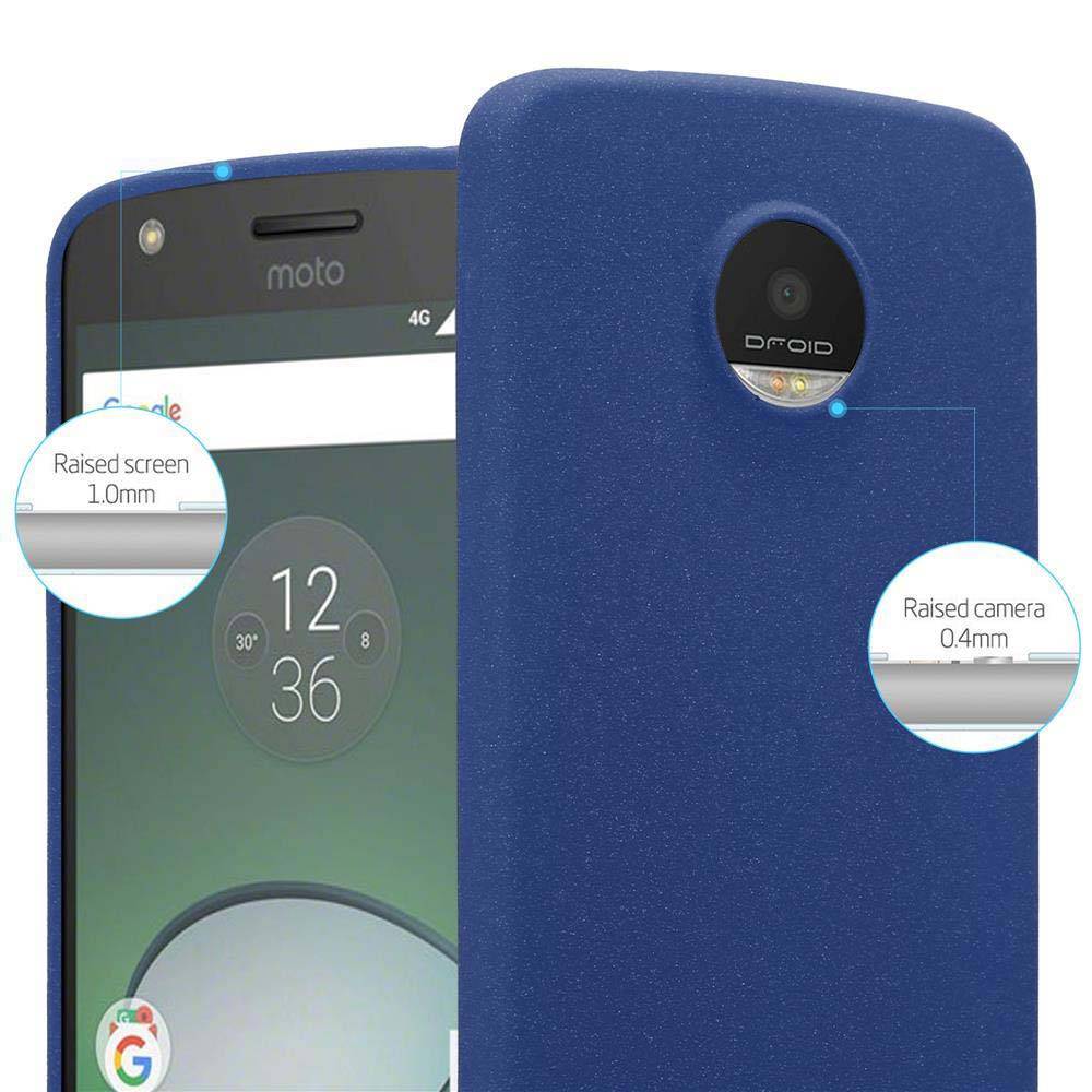 Cadorabo Schutzhülle für Motorola MOTO Z PLAY Hülle in Blau Handyhülle TPU Etui Cover Case