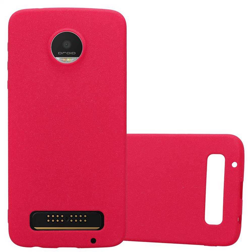 Cadorabo Schutzhülle für Motorola MOTO Z PLAY Hülle in Rot Handyhülle TPU Etui Cover Case