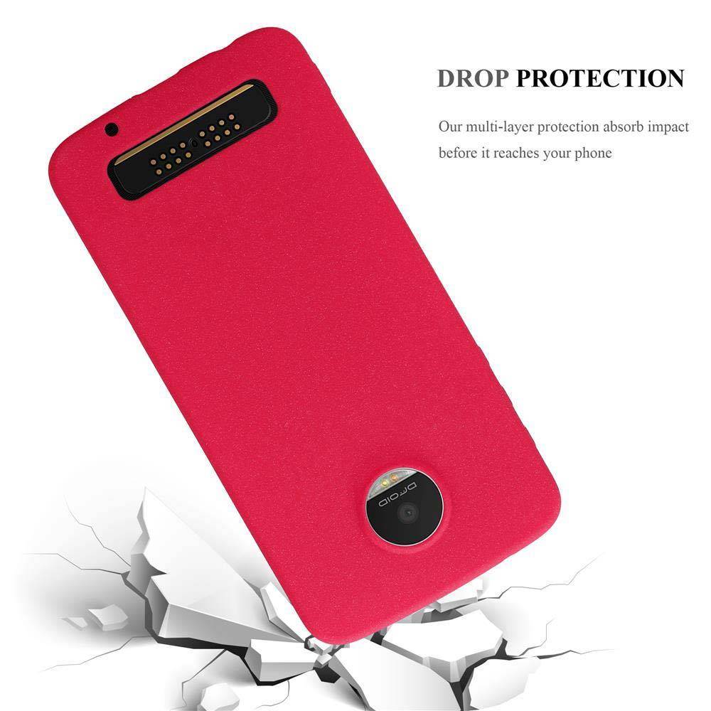 Cadorabo Schutzhülle für Motorola MOTO Z PLAY Hülle in Rot Handyhülle TPU Etui Cover Case
