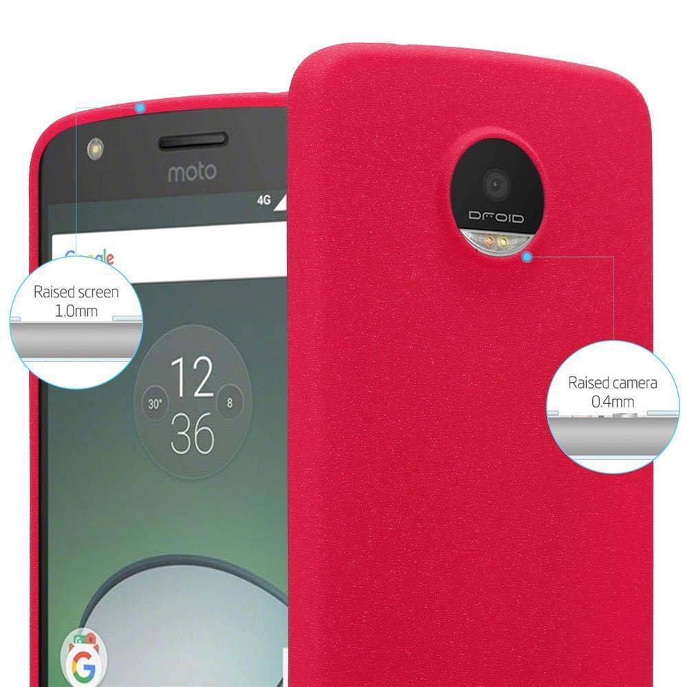 Cadorabo Schutzhülle für Motorola MOTO Z PLAY Hülle in Rot Handyhülle TPU Etui Cover Case
