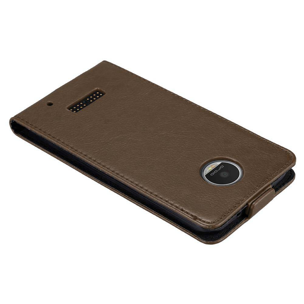 Cadorabo Hülle für Motorola MOTO Z PLAY Schutz Hülle in Braun Flip Etui Handyhülle Case Cover