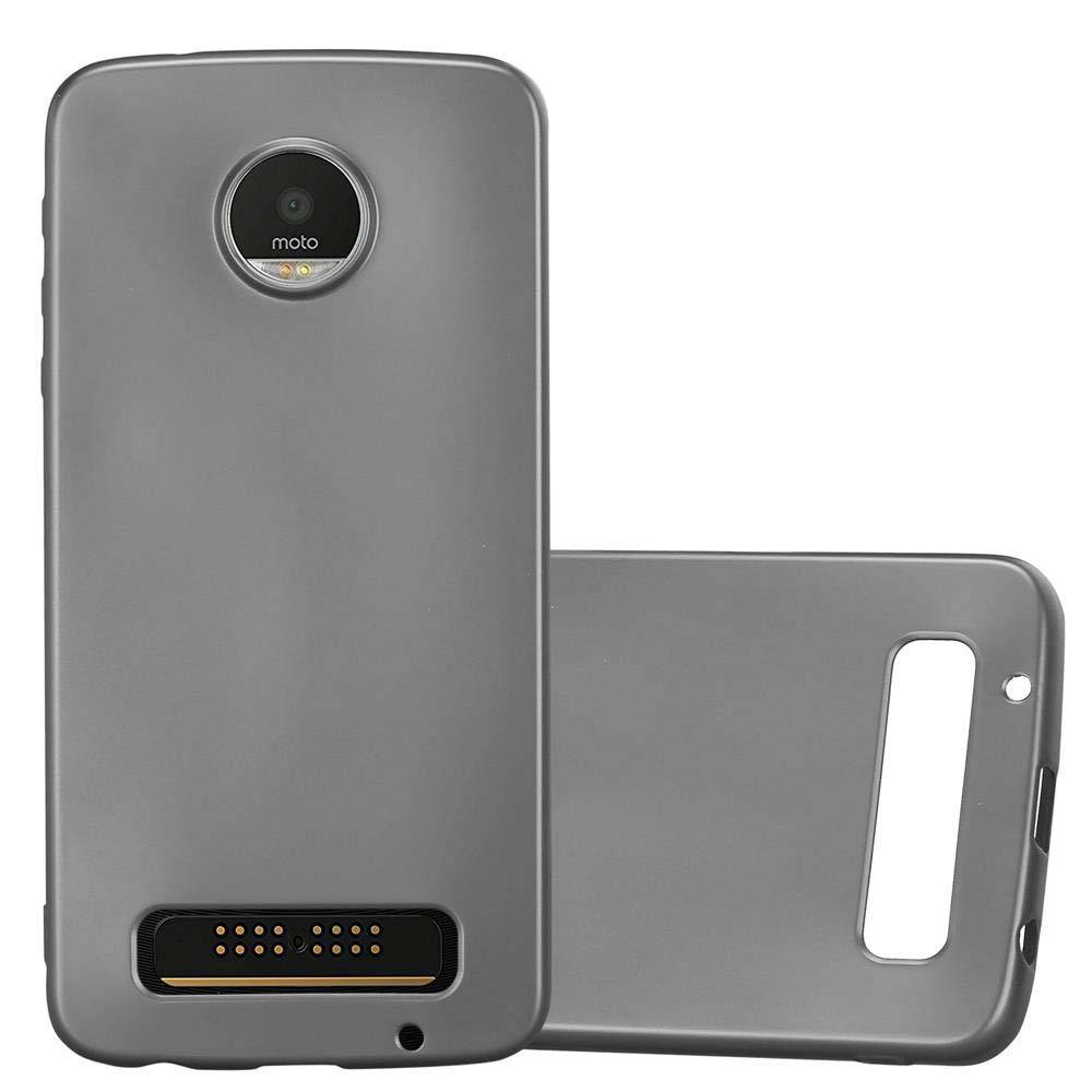 Cadorabo Schutzhülle für Motorola MOTO Z PLAY Hülle in Grau Handyhülle TPU Silikon Etui Cover Case