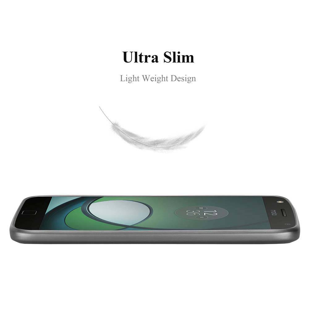 Cadorabo Schutzhülle für Motorola MOTO Z PLAY Hülle in Grau Handyhülle TPU Silikon Etui Cover Case