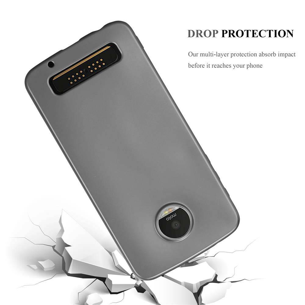 Cadorabo Schutzhülle für Motorola MOTO Z PLAY Hülle in Grau Handyhülle TPU Silikon Etui Cover Case