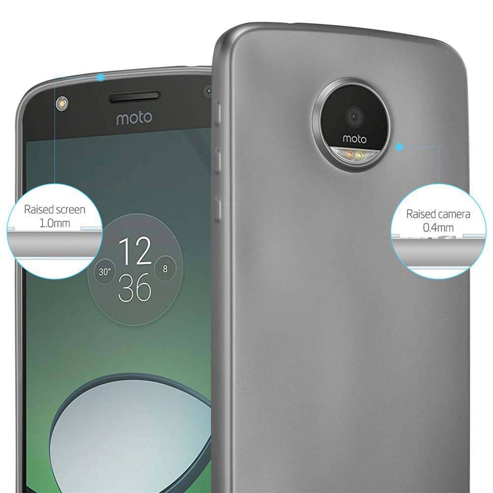 Cadorabo Schutzhülle für Motorola MOTO Z PLAY Hülle in Grau Handyhülle TPU Silikon Etui Cover Case