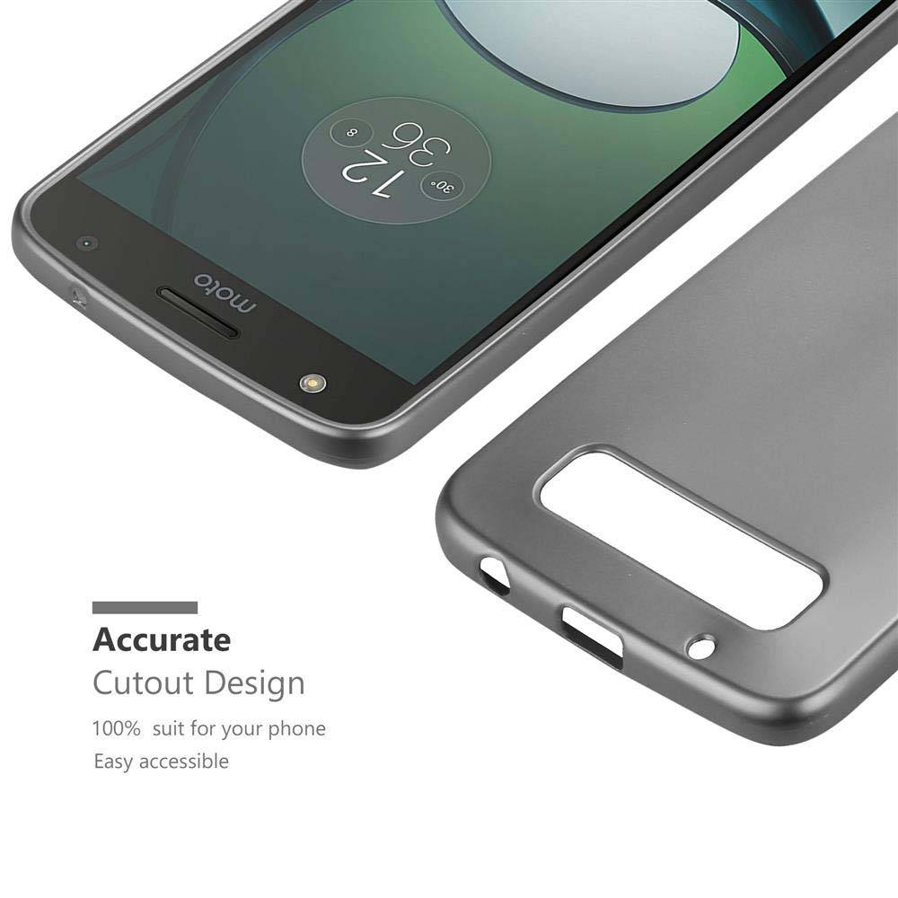 Cadorabo Schutzhülle für Motorola MOTO Z PLAY Hülle in Grau Handyhülle TPU Silikon Etui Cover Case