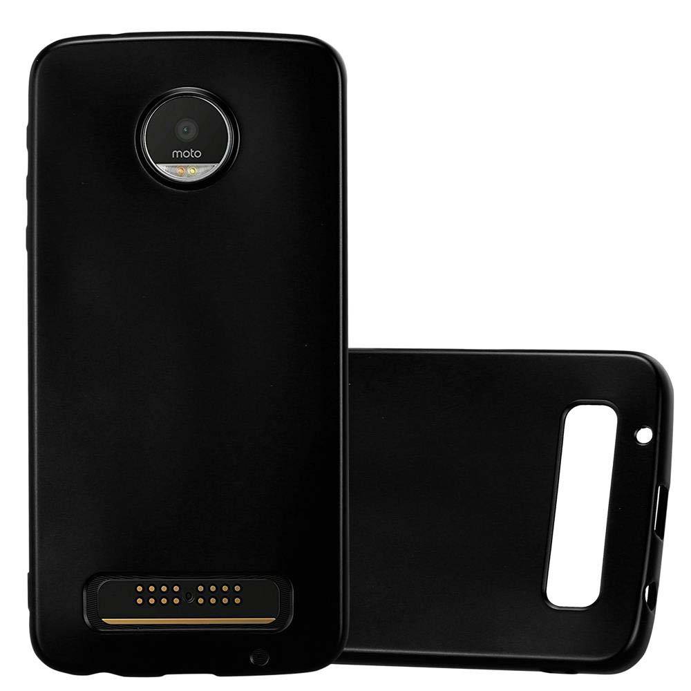 Cadorabo Schutzhülle für Motorola MOTO Z PLAY Hülle in Schwarz Handyhülle TPU Silikon Etui Cover Case