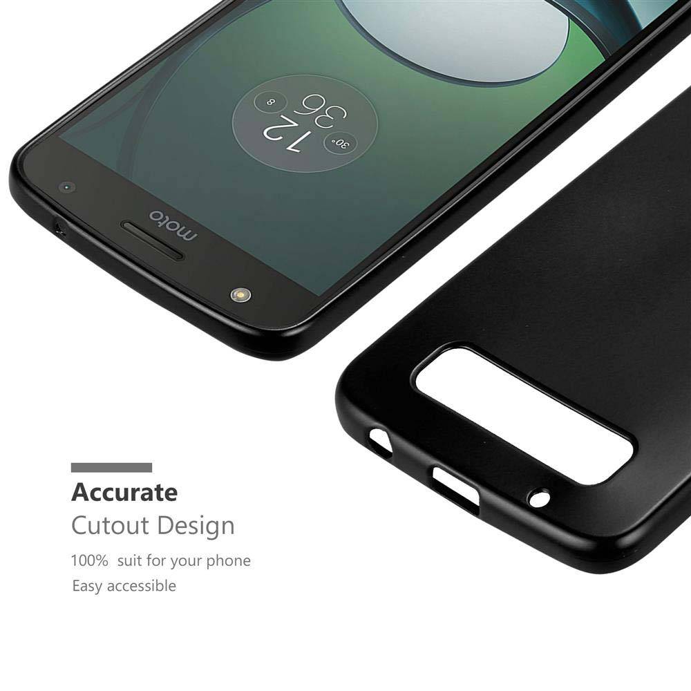 Cadorabo Schutzhülle für Motorola MOTO Z PLAY Hülle in Schwarz Handyhülle TPU Silikon Etui Cover Case