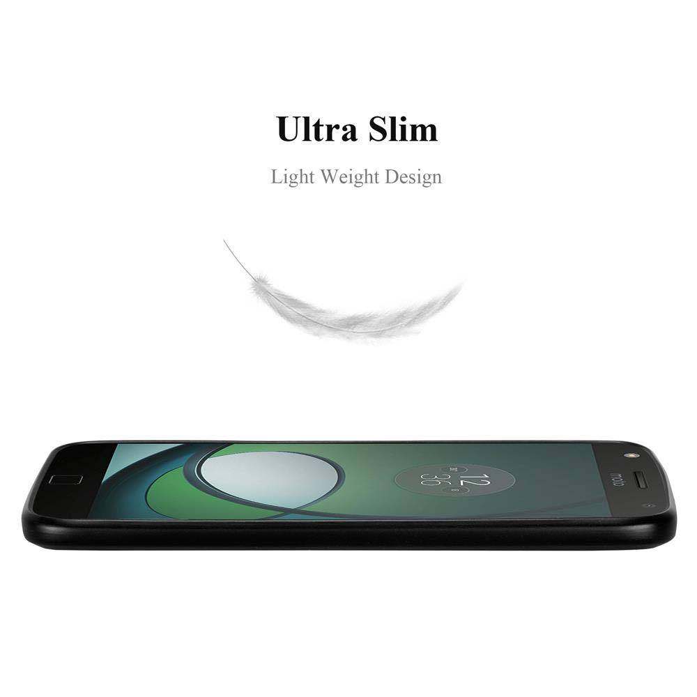 Cadorabo Schutzhülle für Motorola MOTO Z PLAY Hülle in Schwarz Handyhülle TPU Silikon Etui Cover Case
