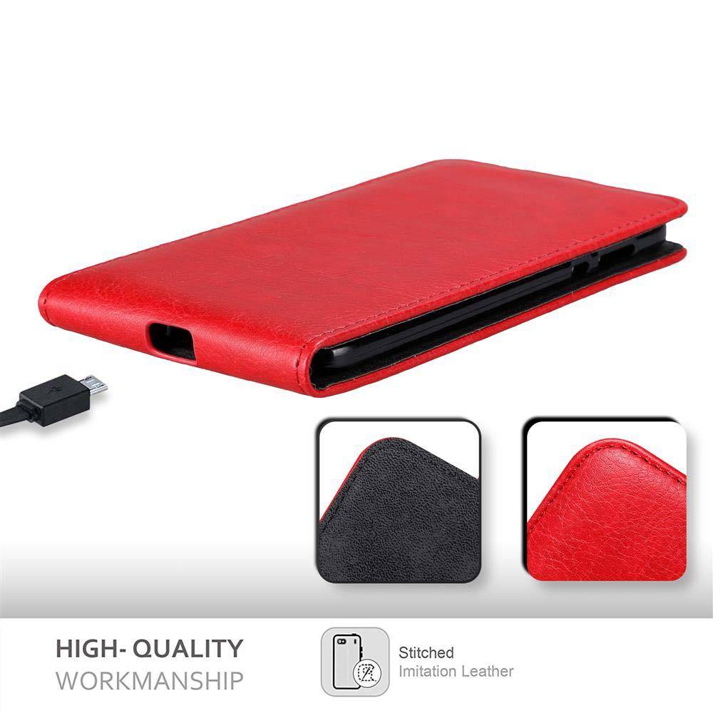 Cadorabo Hülle für Motorola MOTO Z2 Schutz Hülle in Rot Flip Etui Handyhülle Case Cover