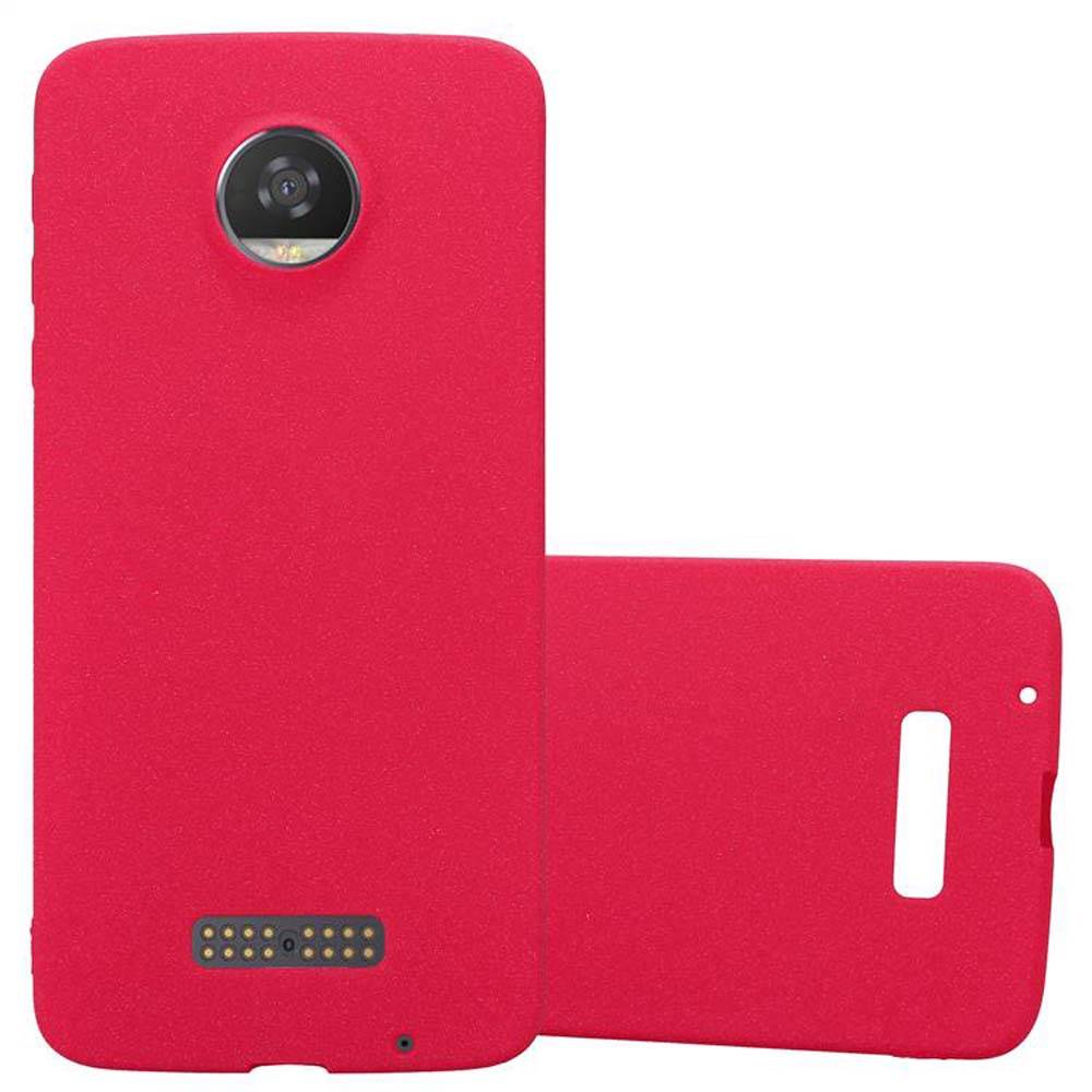 Cadorabo Schutzhülle für Motorola MOTO Z2 Hülle in Rot Handyhülle TPU Etui Cover Case