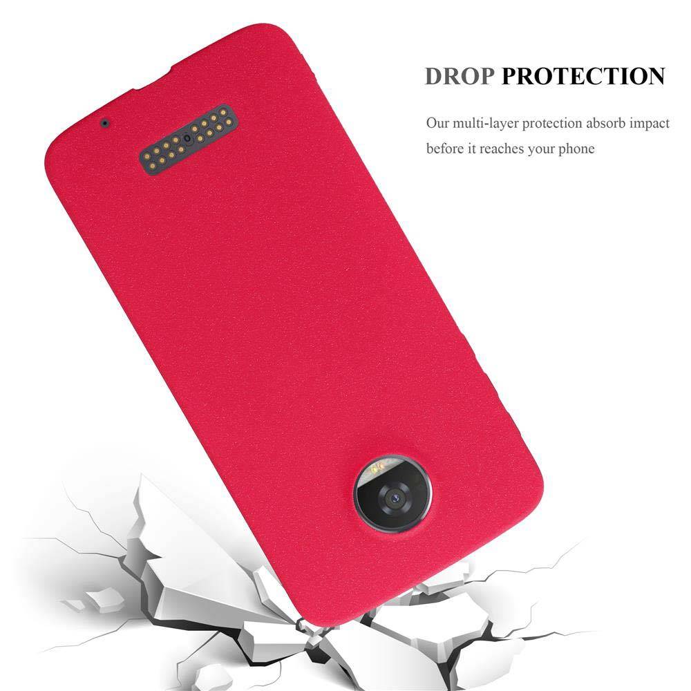 Cadorabo Schutzhülle für Motorola MOTO Z2 Hülle in Rot Handyhülle TPU Etui Cover Case