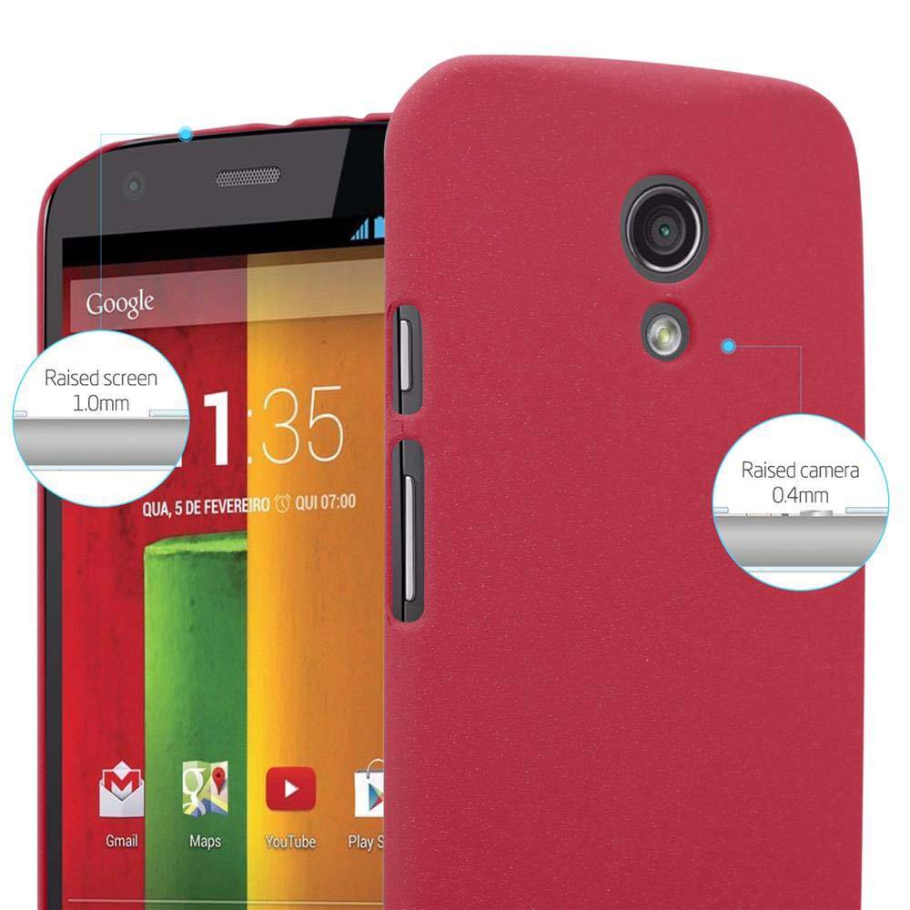 Cadorabo Schutzhülle für Motorola MOTO Z2 Hülle in Rot Etui Hard Case Handyhülle Cover