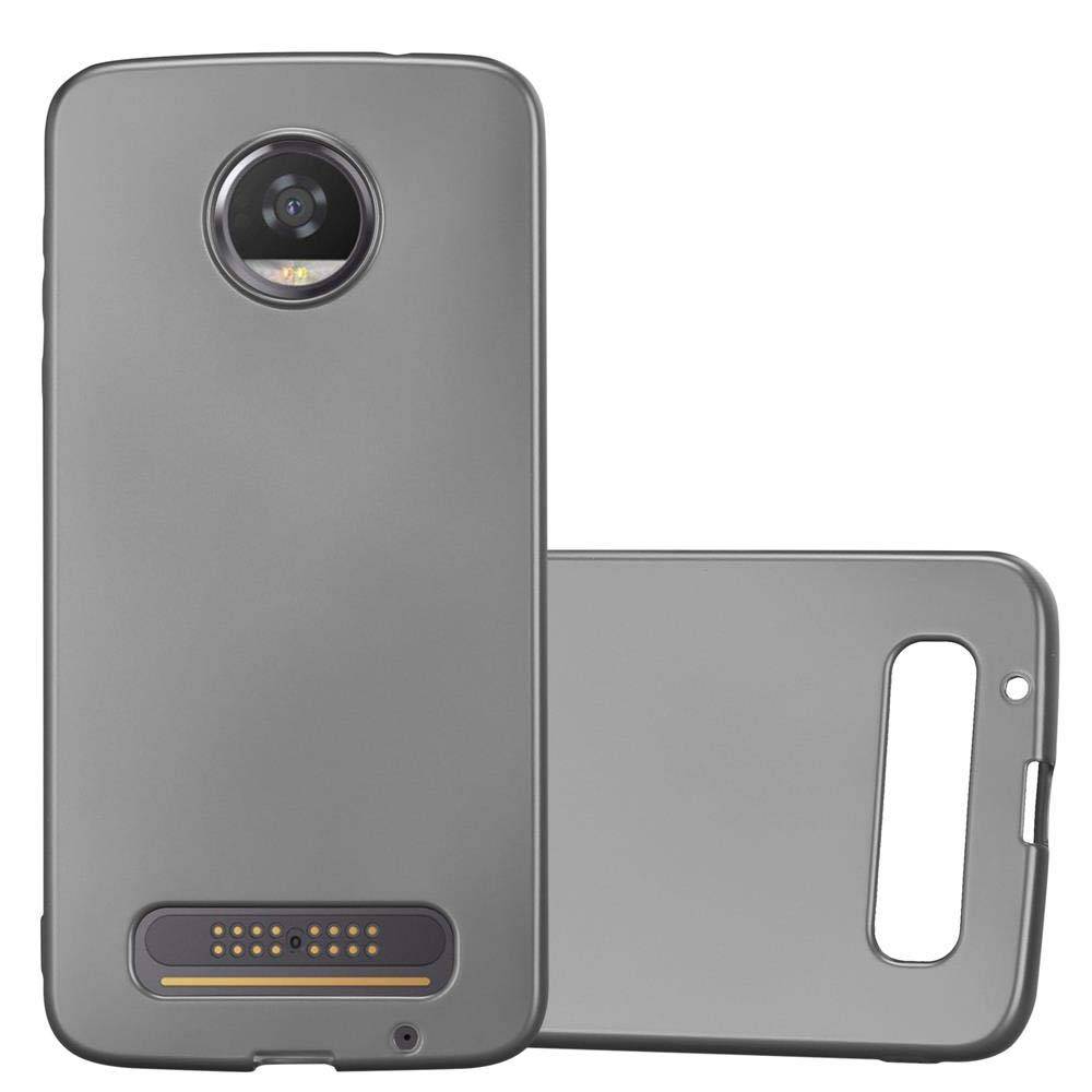 Cadorabo Schutzhülle für Motorola MOTO Z2 Hülle in Grau Handyhülle TPU Silikon Etui Cover Case