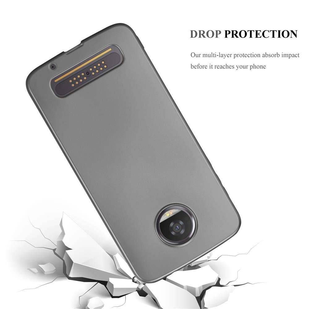 Cadorabo Schutzhülle für Motorola MOTO Z2 Hülle in Grau Handyhülle TPU Silikon Etui Cover Case
