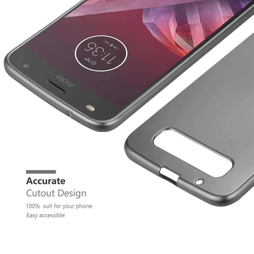 Cadorabo Schutzhülle für Motorola MOTO Z2 Hülle in Grau Handyhülle TPU Silikon Etui Cover Case