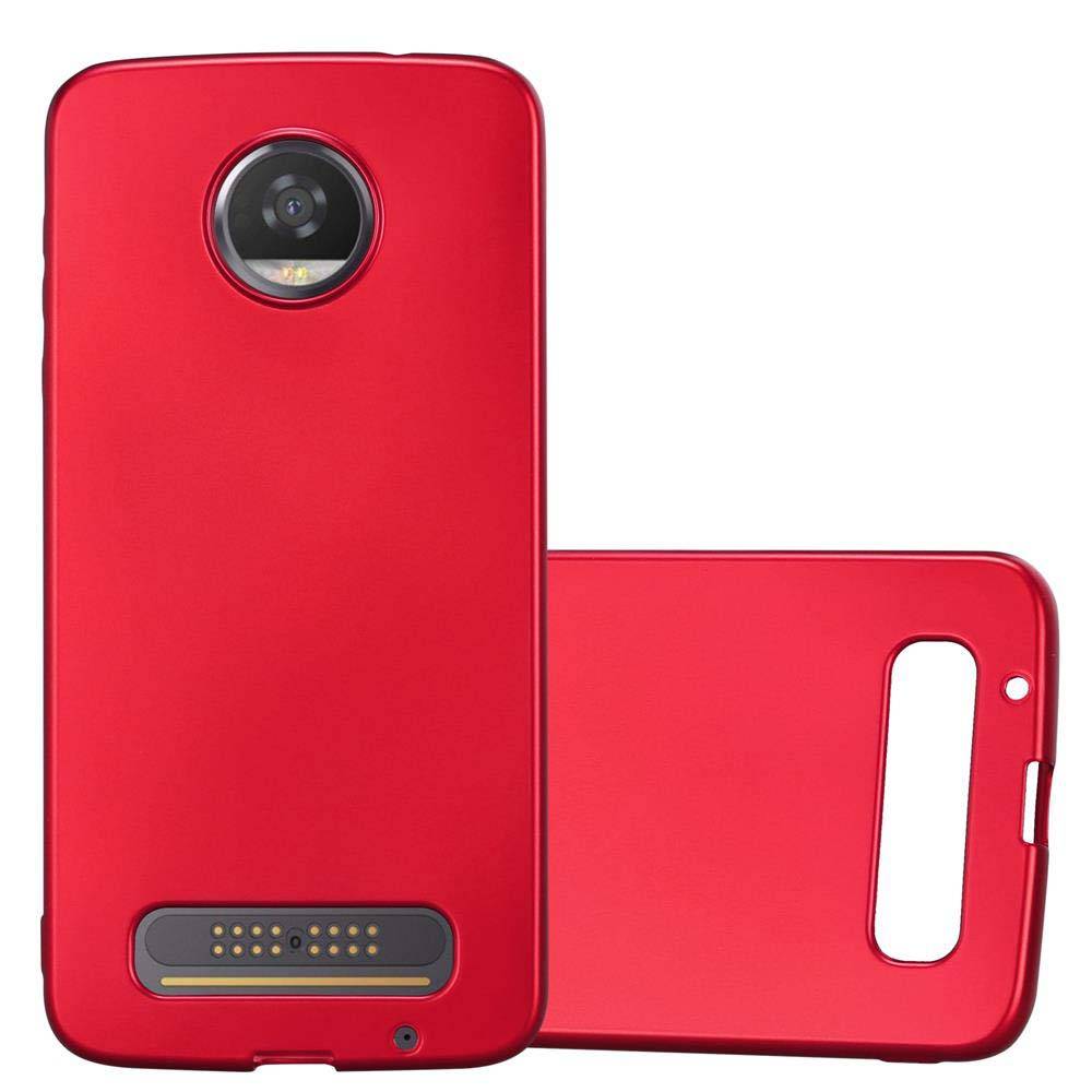 Cadorabo Schutzhülle für Motorola MOTO Z2 Hülle in Rot Handyhülle TPU Silikon Etui Cover Case