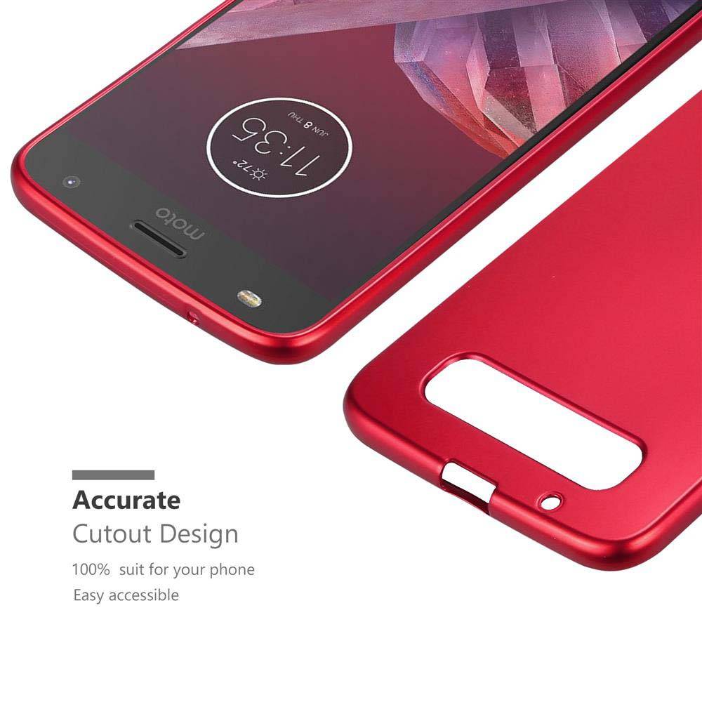 Cadorabo Schutzhülle für Motorola MOTO Z2 Hülle in Rot Handyhülle TPU Silikon Etui Cover Case
