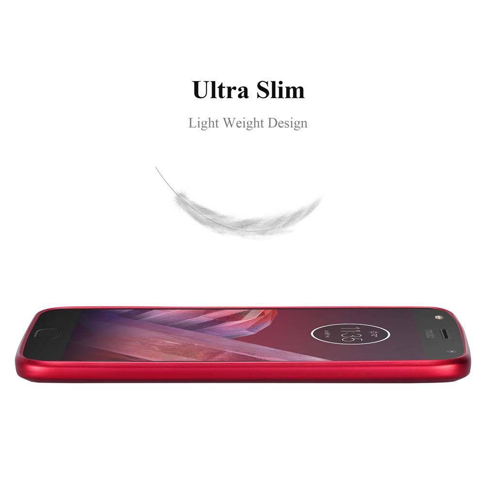 Cadorabo Schutzhülle für Motorola MOTO Z2 Hülle in Rot Handyhülle TPU Silikon Etui Cover Case
