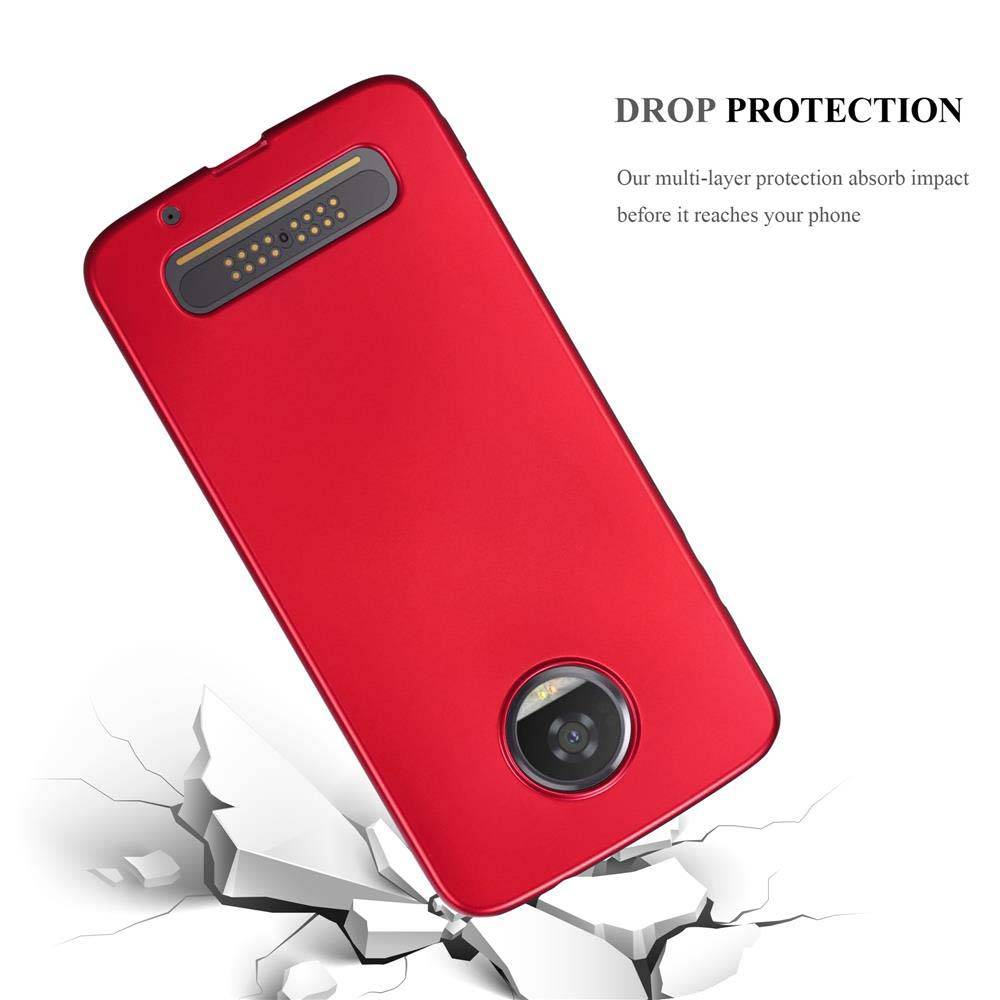 Cadorabo Schutzhülle für Motorola MOTO Z2 Hülle in Rot Handyhülle TPU Silikon Etui Cover Case