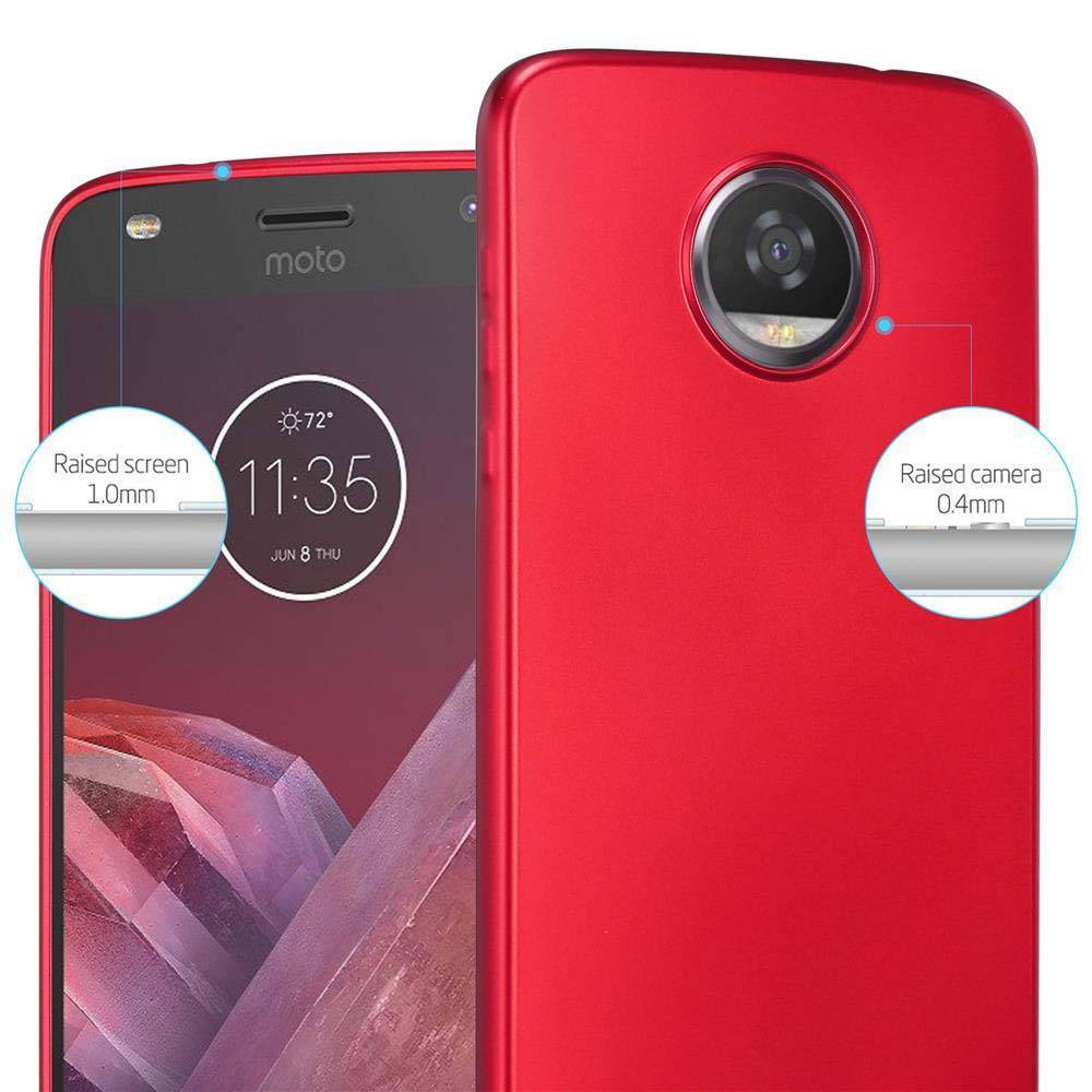 Cadorabo Schutzhülle für Motorola MOTO Z2 Hülle in Rot Handyhülle TPU Silikon Etui Cover Case