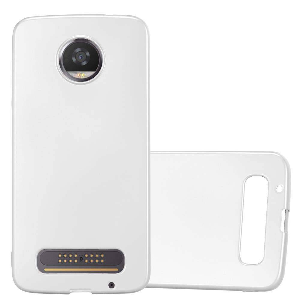 Cadorabo Schutzhülle für Motorola MOTO Z2 Hülle in Silber Handyhülle TPU Silikon Etui Cover Case