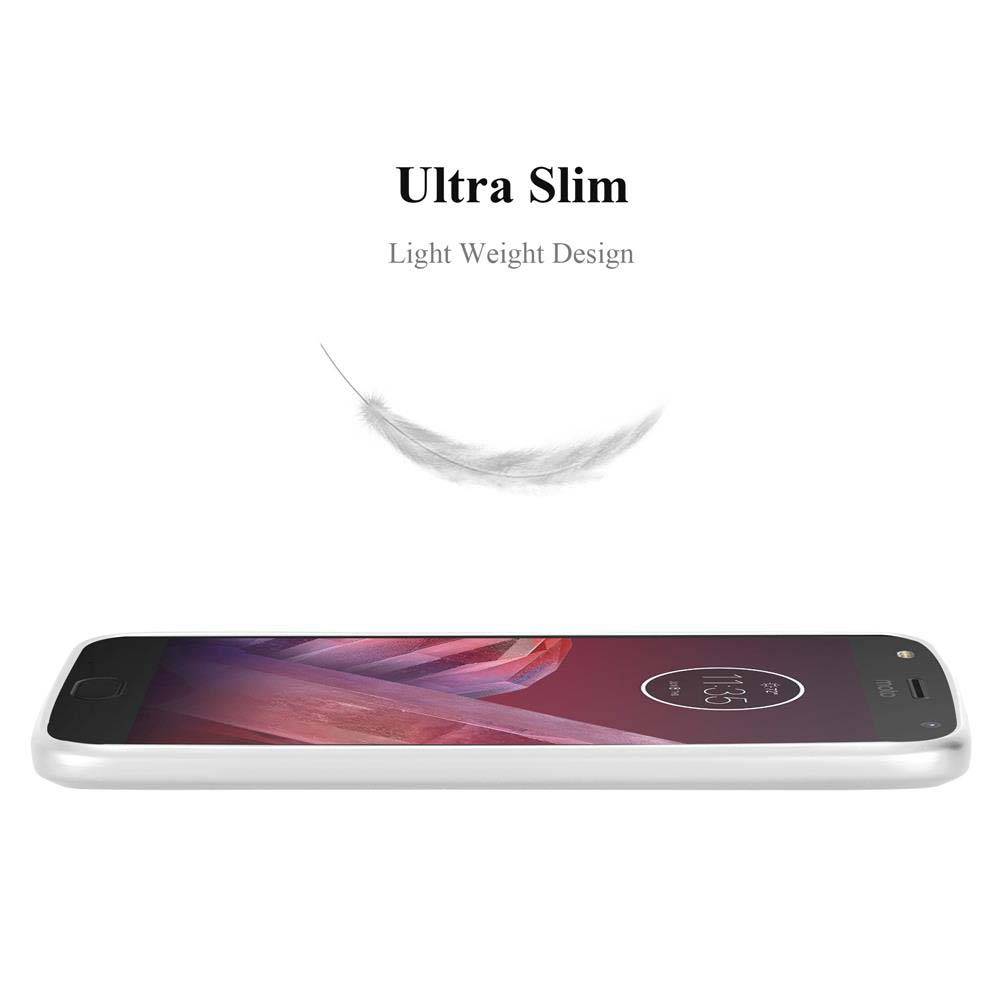 Cadorabo Schutzhülle für Motorola MOTO Z2 Hülle in Silber Handyhülle TPU Silikon Etui Cover Case