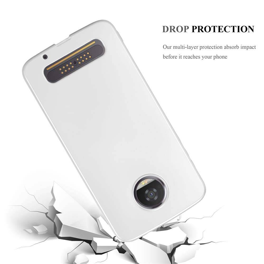 Cadorabo Schutzhülle für Motorola MOTO Z2 Hülle in Silber Handyhülle TPU Silikon Etui Cover Case