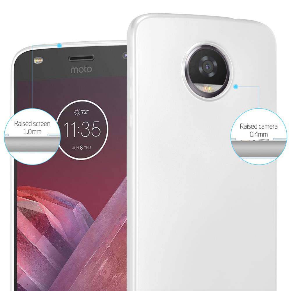 Cadorabo Schutzhülle für Motorola MOTO Z2 Hülle in Silber Handyhülle TPU Silikon Etui Cover Case