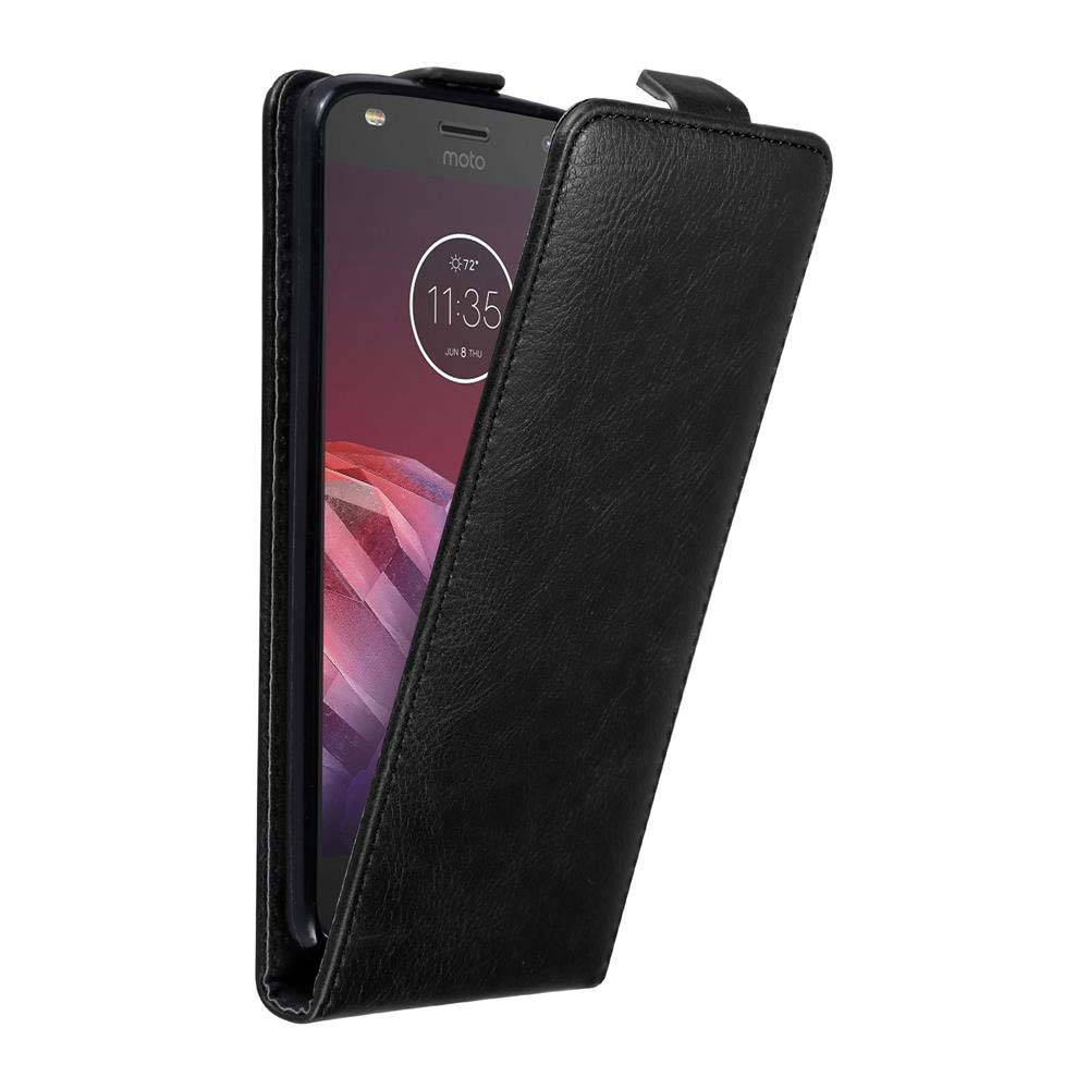 Cadorabo Hülle für Motorola MOTO Z2 Schutz Hülle in Schwarz Flip Etui Handyhülle Case Cover