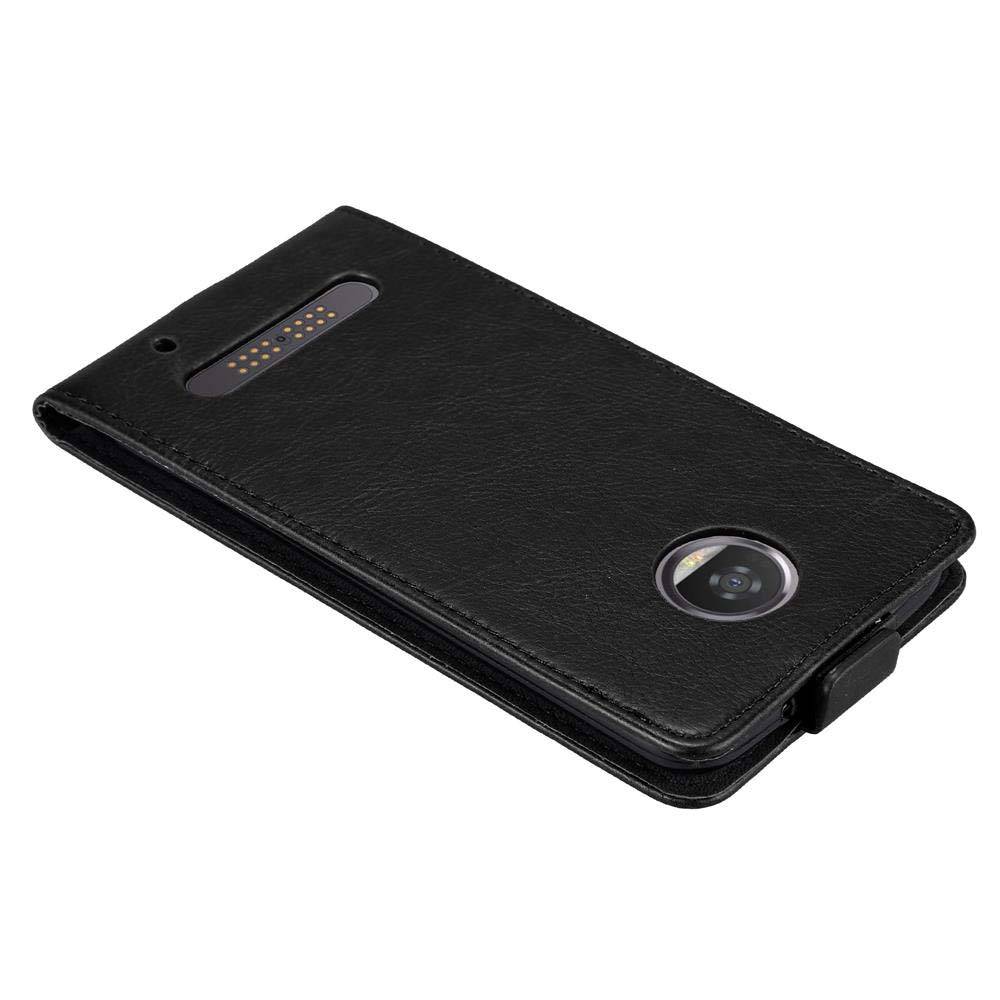 Cadorabo Hülle für Motorola MOTO Z2 Schutz Hülle in Schwarz Flip Etui Handyhülle Case Cover