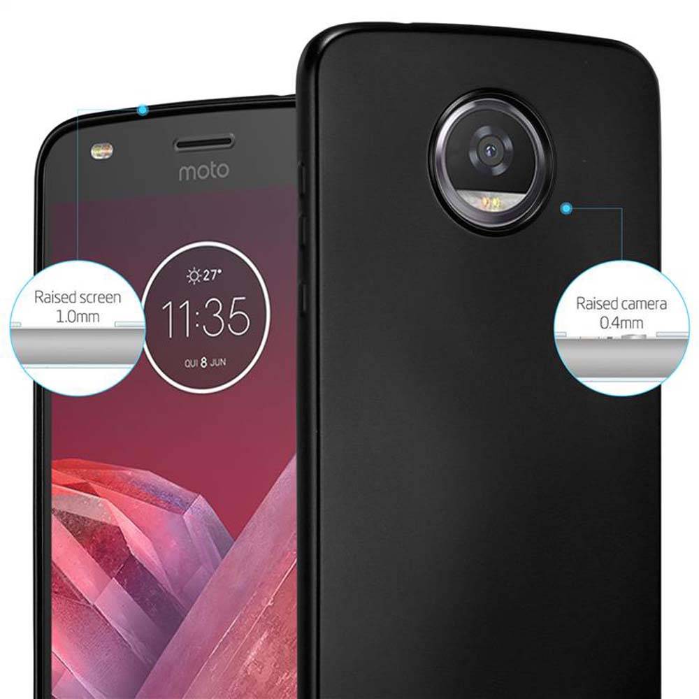 Cadorabo Schutzhülle für Motorola MOTO Z2 PLAY / Z2 FORCE Hülle in Schwarz Handyhülle TPU Silikon Etui Cover Case