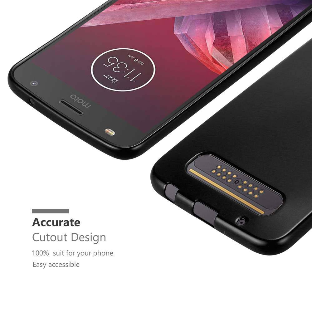 Cadorabo Schutzhülle für Motorola MOTO Z2 PLAY / Z2 FORCE Hülle in Schwarz Handyhülle TPU Silikon Etui Cover Case