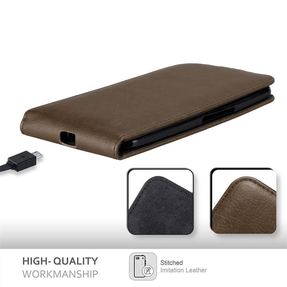 Cadorabo Hülle für Motorola Google NEXUS 6 Schutz Hülle in Braun Flip Etui Handyhülle Case Cover