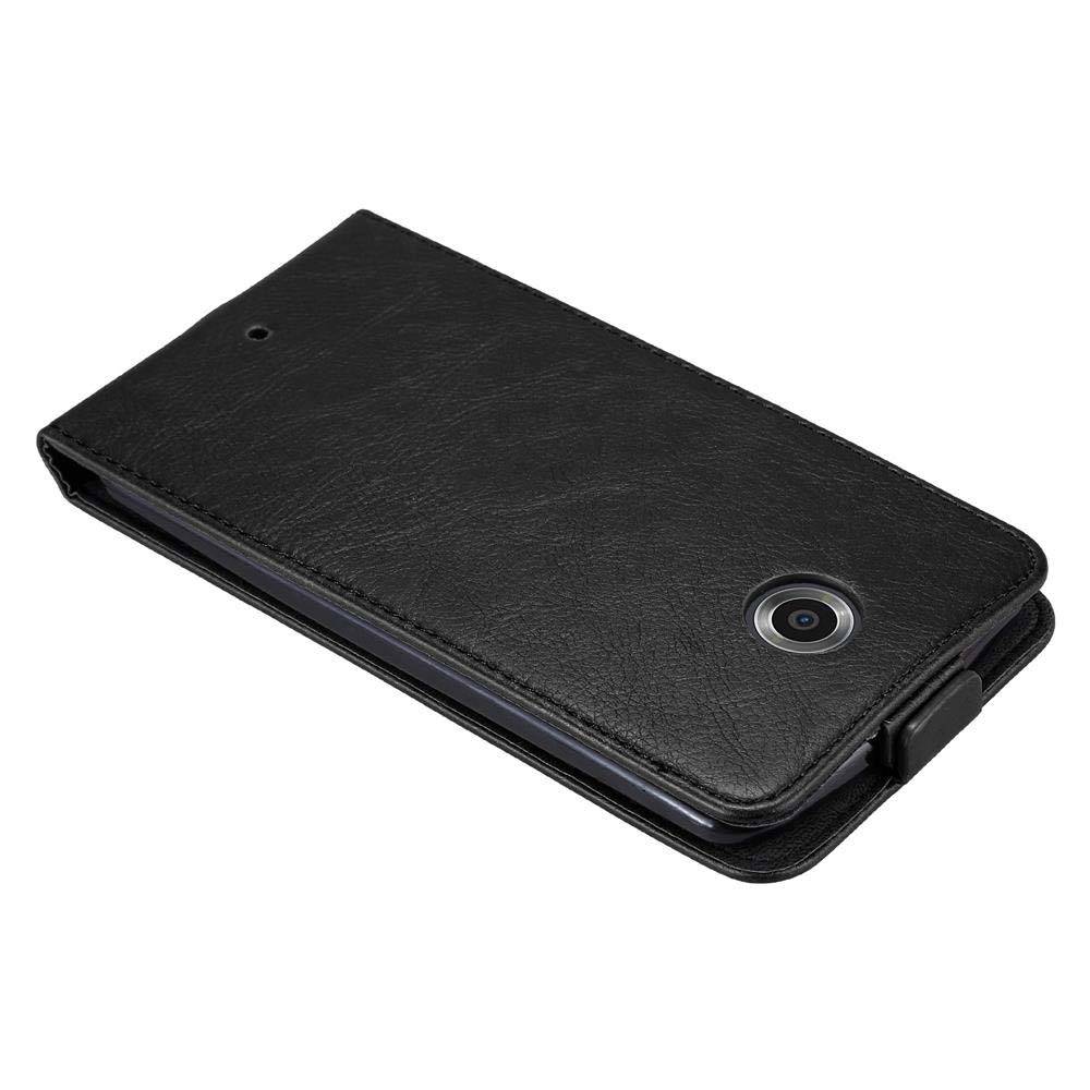 Cadorabo Hülle für Motorola Google NEXUS 6 Schutz Hülle in Schwarz Flip Etui Handyhülle Case Cover