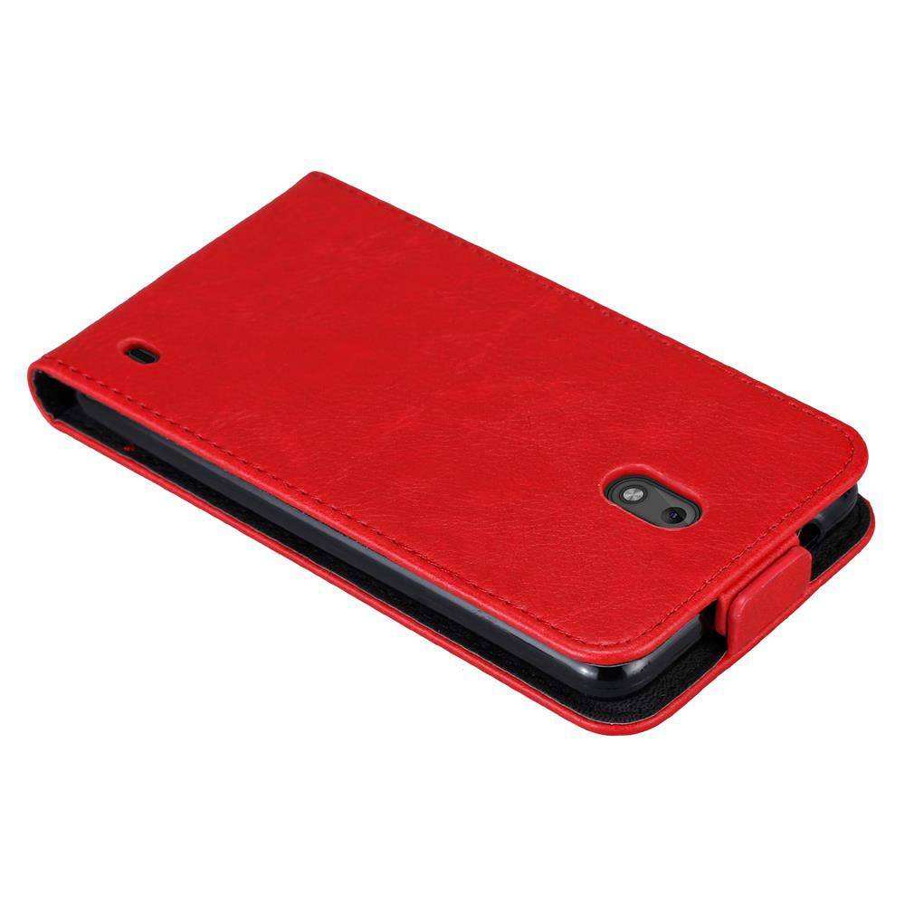 Cadorabo Hülle für Nokia 2 2017 Schutz Hülle in Rot Flip Etui Handyhülle Case Cover