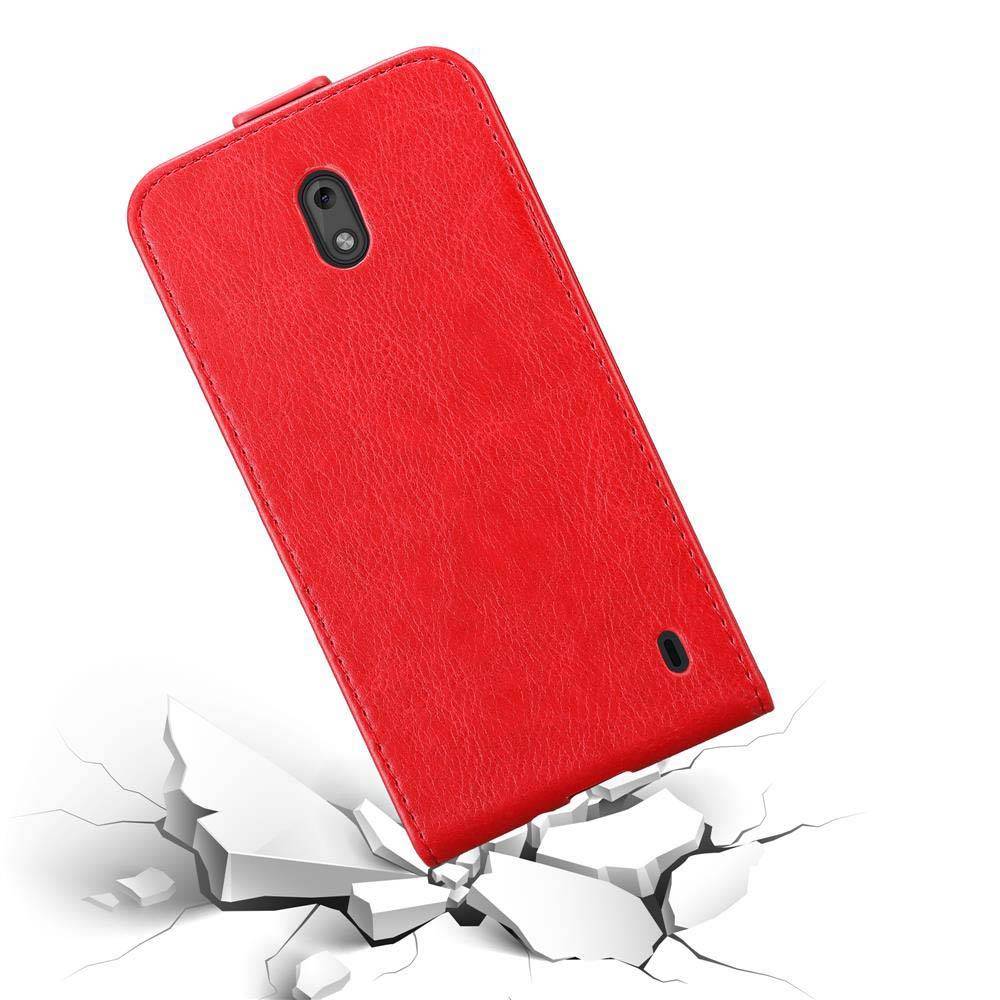 Cadorabo Hülle für Nokia 2 2017 Schutz Hülle in Rot Flip Etui Handyhülle Case Cover