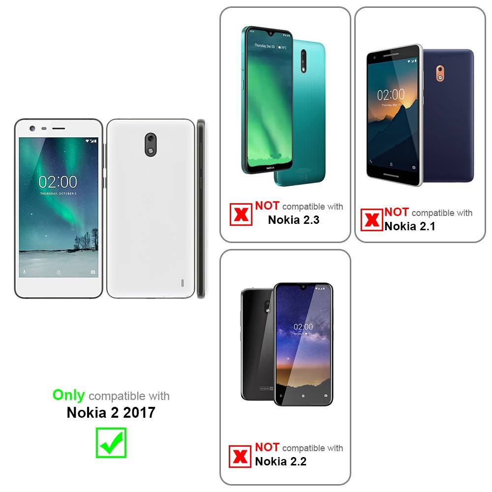 Cadorabo Hülle für Nokia 2 2017 Schutzhülle in Rot Hard Case Handy Hülle Etui