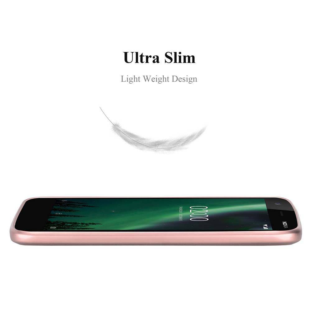 Cadorabo Schutzhülle für Nokia 2 2017 Hülle in Rosa Handyhülle TPU Silikon Etui Cover Case