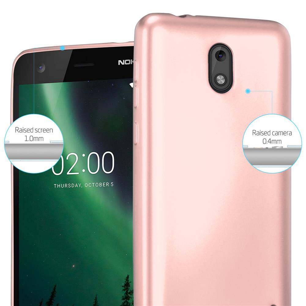 Cadorabo Schutzhülle für Nokia 2 2017 Hülle in Rosa Handyhülle TPU Silikon Etui Cover Case