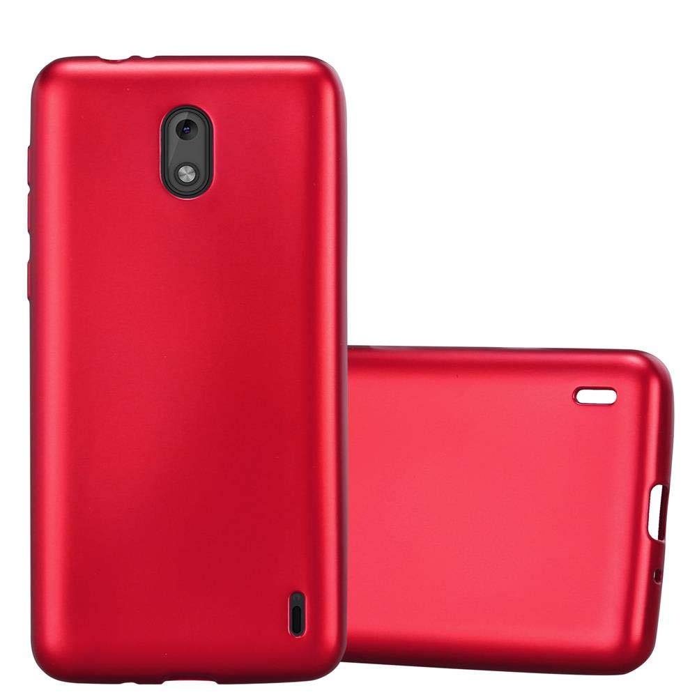 Cadorabo Schutzhülle für Nokia 2 2017 Hülle in Rot Handyhülle TPU Silikon Etui Cover Case