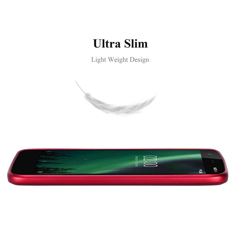Cadorabo Schutzhülle für Nokia 2 2017 Hülle in Rot Handyhülle TPU Silikon Etui Cover Case