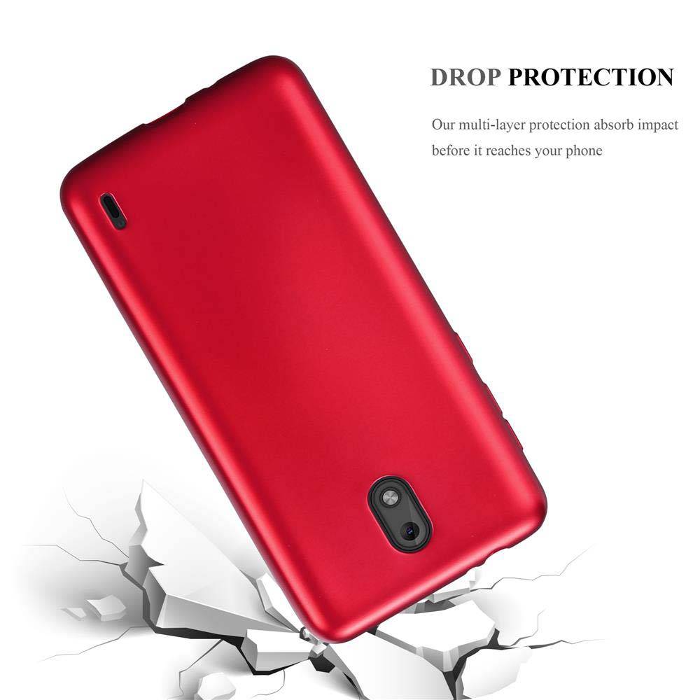Cadorabo Schutzhülle für Nokia 2 2017 Hülle in Rot Handyhülle TPU Silikon Etui Cover Case