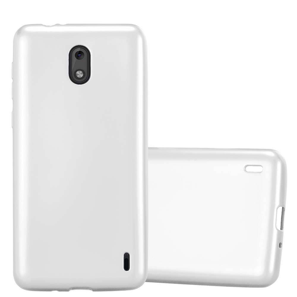 Cadorabo Schutzhülle für Nokia 2 2017 Hülle in Silber Handyhülle TPU Silikon Etui Cover Case