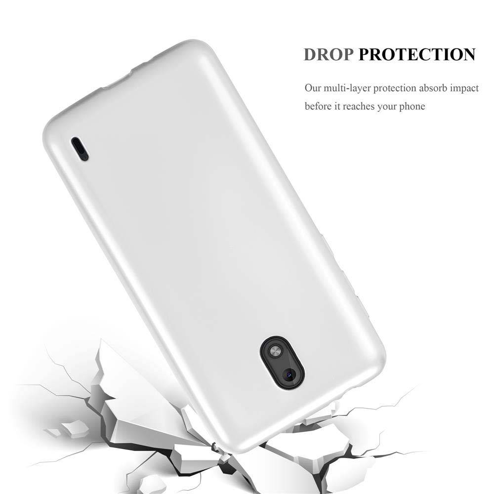 Cadorabo Schutzhülle für Nokia 2 2017 Hülle in Silber Handyhülle TPU Silikon Etui Cover Case