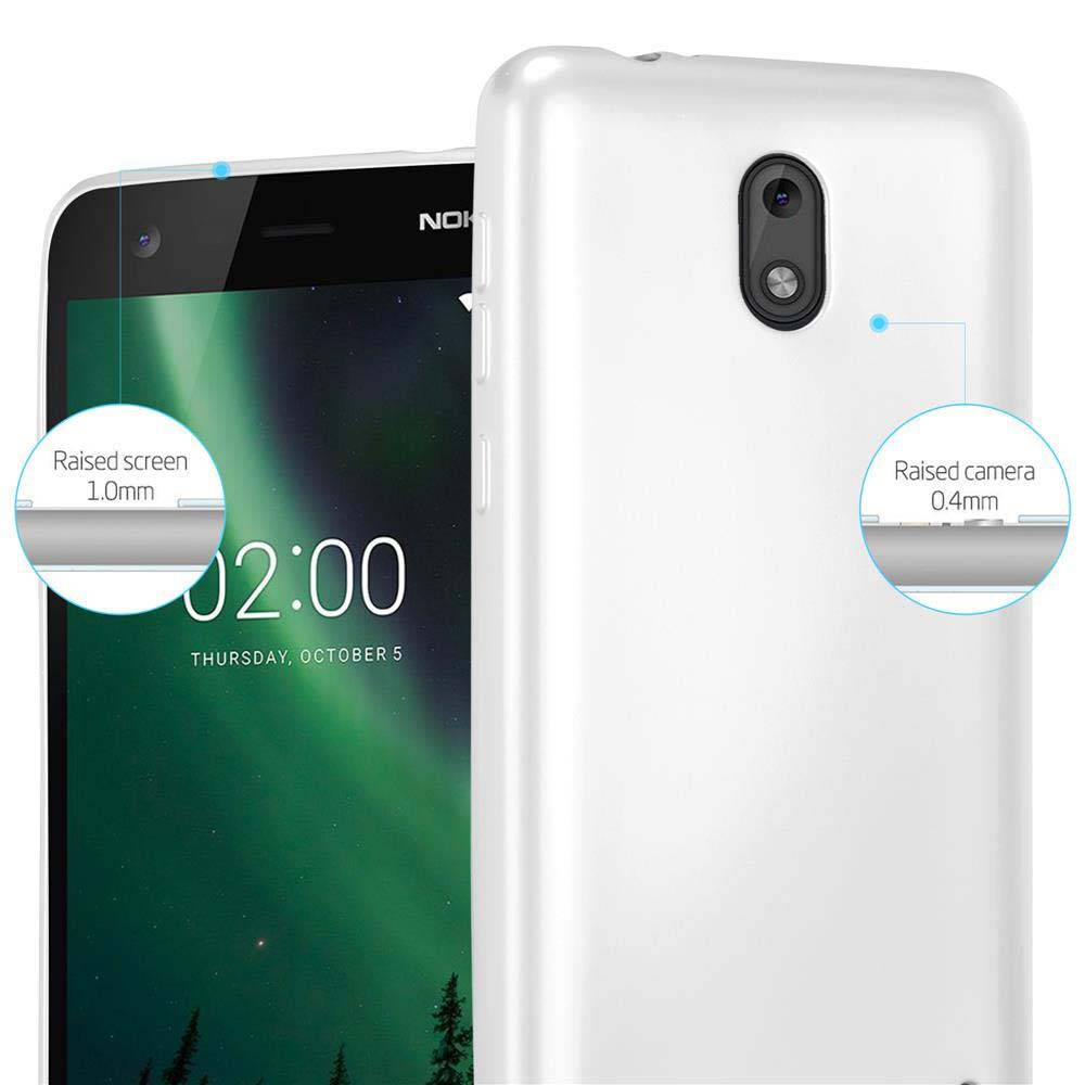 Cadorabo Schutzhülle für Nokia 2 2017 Hülle in Silber Handyhülle TPU Silikon Etui Cover Case