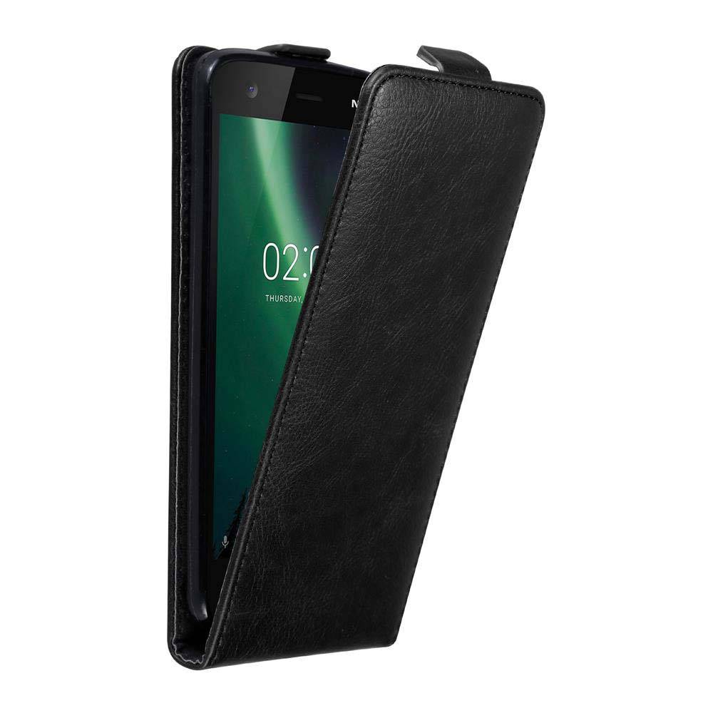 Cadorabo Hülle für Nokia 2 2017 Schutz Hülle in Schwarz Flip Etui Handyhülle Case Cover