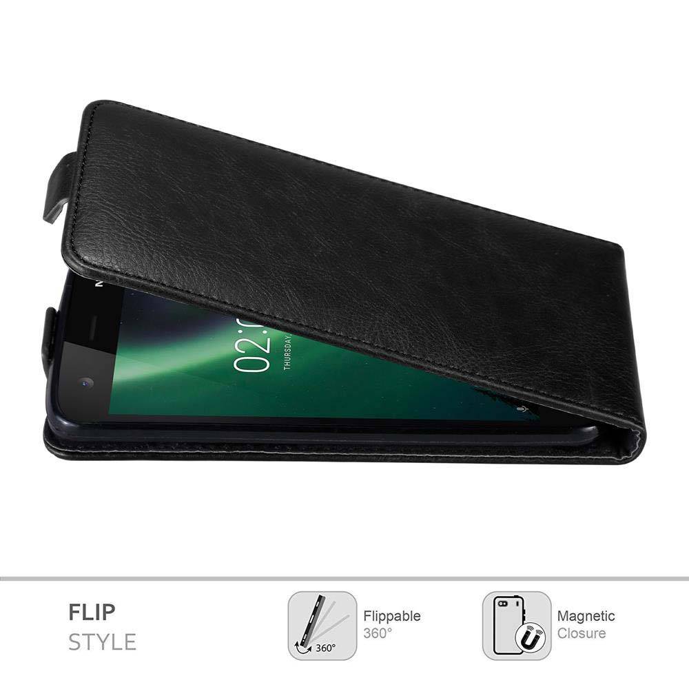 Cadorabo Hülle für Nokia 2 2017 Schutz Hülle in Schwarz Flip Etui Handyhülle Case Cover