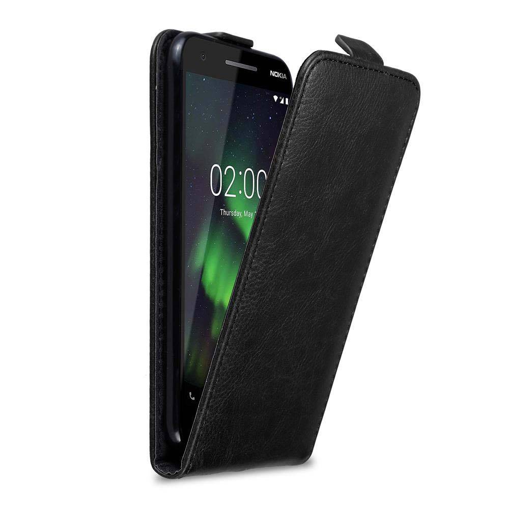 Cadorabo Hülle für Nokia 2.1 Schutz Hülle in Schwarz Flip Etui Handyhülle Case Cover